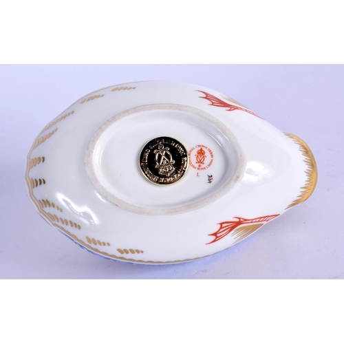 128 - Royal Crown Derby imari paperweight Duck.  12cm wide