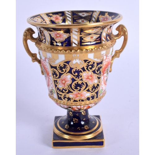 136 - Royal Crown Derby imari pattern 6299 vase date code 1911.  9.5cm high