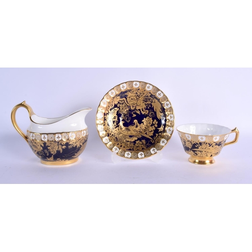 139 - Royal Crown Derby Old Aves pattern cream jug and cup and saucer.  Jug 11.5cm high (3)