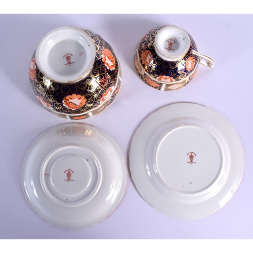 140 - Royal Crown Derby imari pattern 9298 pedestal cup, saucer,  side plate and bowl .  Cup 5.5cm high, B... 