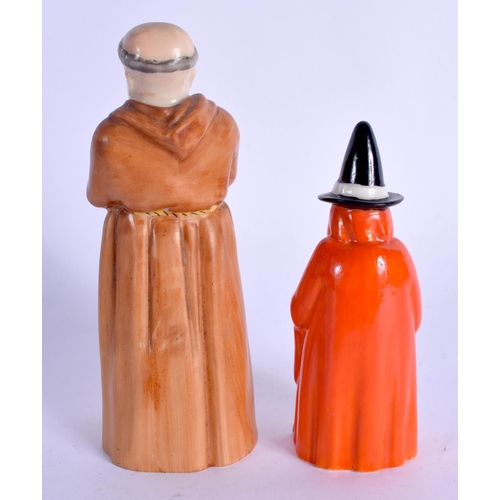 159 - Royal Worcester candlesnuffer of the Witch date code for 1925 and another of a Monk c. 1920.  Witch ... 