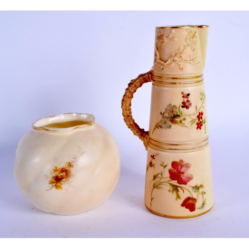 227 - Royal Worcester moulded spherical pot painted with a single bird on a raised gold branch date code 1... 