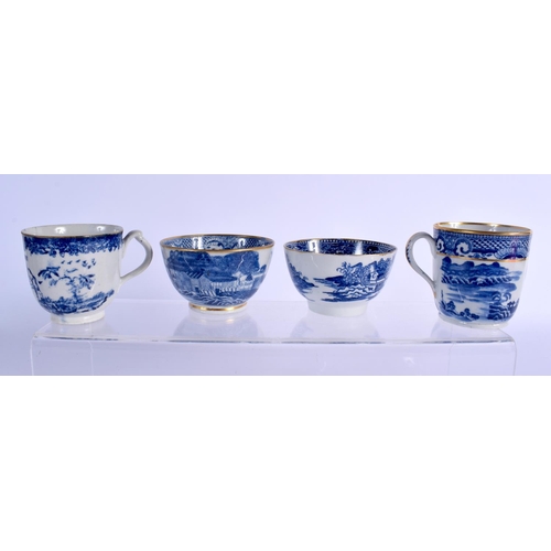 248 - A collection of late 18th Century English tea wares.  Cup 6cm high, Saucer 13cm wide (Qty)