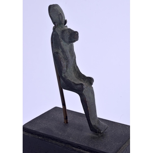 279 - A 19TH CENTURY GRAND TOUR EGYPTIAN BRONZE FIGURE OF A SEATED ANUBIS After the Antiquity. Bronze 11 c... 