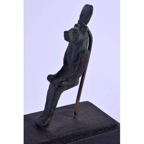 279 - A 19TH CENTURY GRAND TOUR EGYPTIAN BRONZE FIGURE OF A SEATED ANUBIS After the Antiquity. Bronze 11 c... 