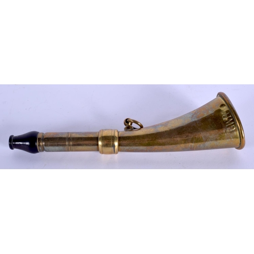 347 - A GREAT WESTERN RAILWAY GUARDS LOOK OUT BRASS HORN. 16 cm long.