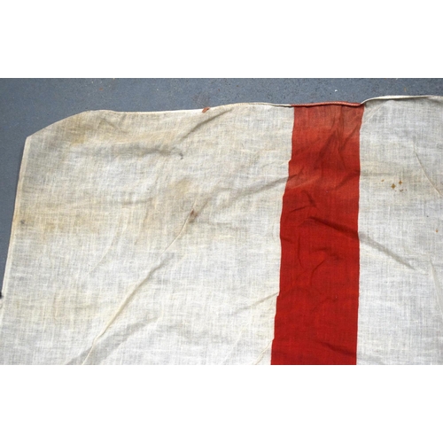 356 - TWO VINTAGE MILITARY FLAGS. Pole 104 cm long. (2)