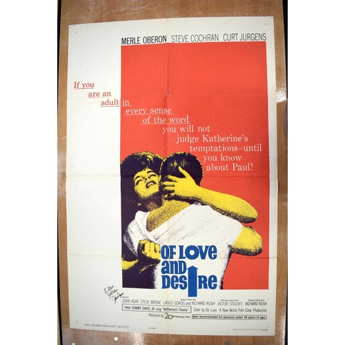 376 - THE BODY movie poster, 1971, horizontal and vertical folds, 105 cm x 68 cm and OF LOVE AND DESIRE, m... 