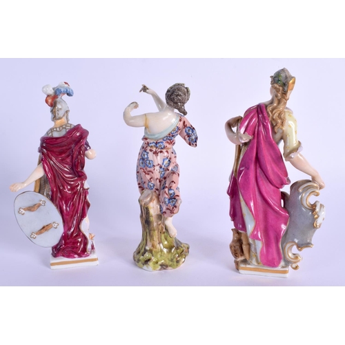 38 - A 19TH CENTURY MEISSEN FIGURE OF MINERVA after an 18th century model by J  Kaendler, together with t... 