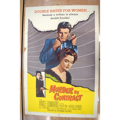 380 - MURDER BY CONTRACT movie poster, 1958, horizontal and vertical folds, 105 cm x 68 cm, THE VIEW FROM ... 