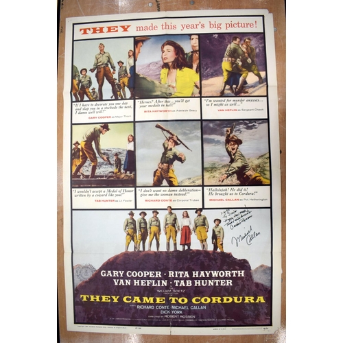 386 - THE BUCKSKIN LADY movie poster, 1957, autographed by Patricia Medina, horizontal and vertical folds,... 