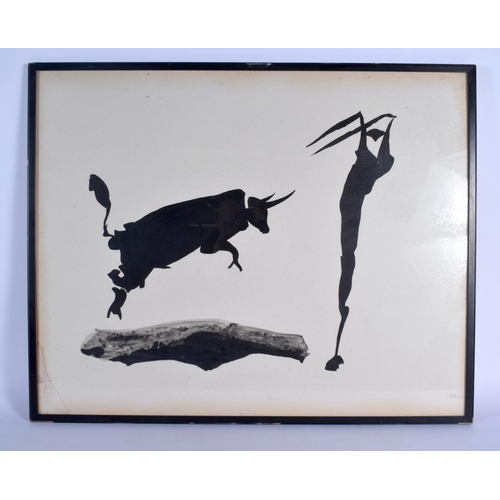 390 - Manner of Pablo Picasso (C1960) Lithograph, Toros y Toreros, Matador and Charging Bull. Image 50 cm ... 