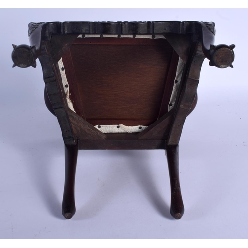 428 - A LOVELY EDWARDIAN MAHOGANY CHILDS DOLL CHAIR modelled in the George III style. 50 cm x 32 cm.