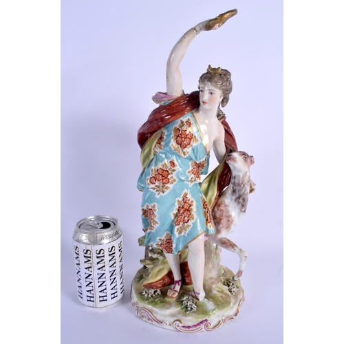 47 - A LARGE 19TH CENTURY FRENCH SAMSONS OF PARIS PORCELAIN FIGURE in the manner of Chelsea/Derby. 37.5 c... 