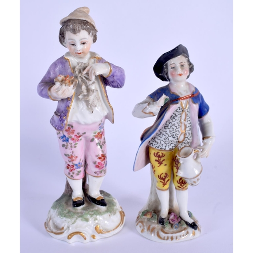 64 - TWO ANTIQUE GERMAN PORCELAIN FIGURES. Largest 13 cm high. (2)