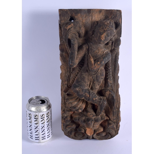 748E - AN 18TH/19TH CENTURY MIDDLE EASTERN CARVED WOOD FRAGMENT. 34 cm x 14 cm.