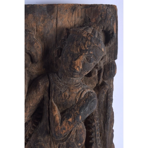 748E - AN 18TH/19TH CENTURY MIDDLE EASTERN CARVED WOOD FRAGMENT. 34 cm x 14 cm.