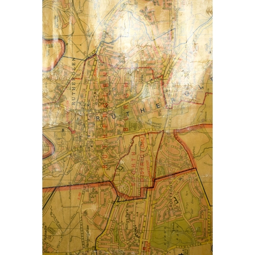 749D - A VINTAGE SCOTTISH ROLL OUT MAP. 100 cm x 55 cm.