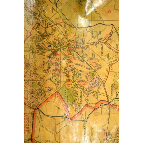 749D - A VINTAGE SCOTTISH ROLL OUT MAP. 100 cm x 55 cm.