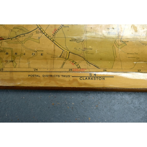 749D - A VINTAGE SCOTTISH ROLL OUT MAP. 100 cm x 55 cm.