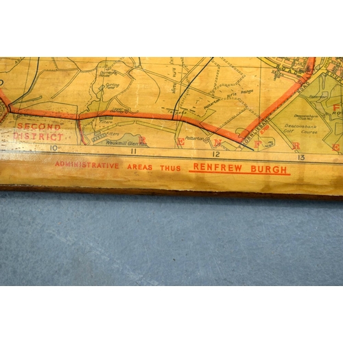 749D - A VINTAGE SCOTTISH ROLL OUT MAP. 100 cm x 55 cm.