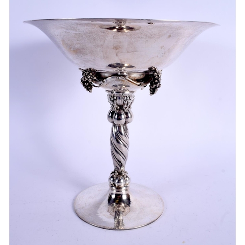 1134 - George Jensen (C1945) Flaring bowl, designed in 1918, modelled in silver and decorated with applied ... 