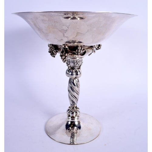 1134 - George Jensen (C1945) Flaring bowl, designed in 1918, modelled in silver and decorated with applied ... 