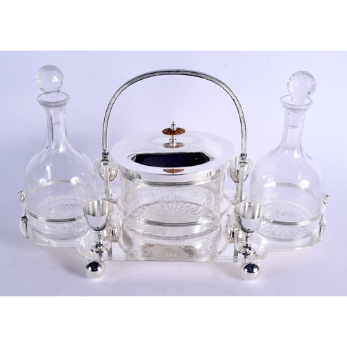 1158 - A NEO CLASSICAL STYLE SILVER PLATED CUT GLASS TABLE CENTREPIECE. 42 cm x 28 cm.