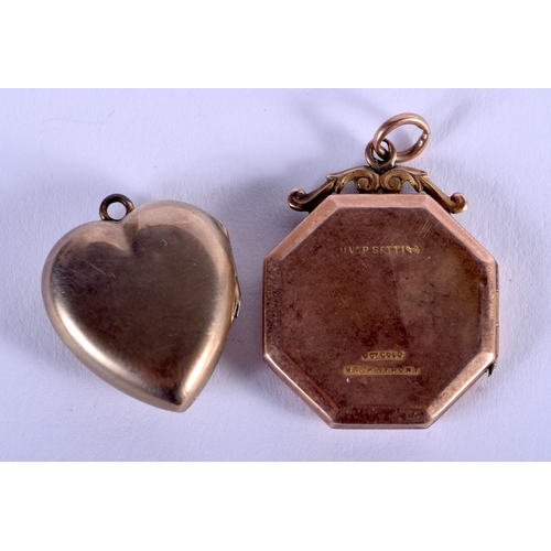 1209 - A 9CT GOLD PENDANT and another. 8 grams. (2)