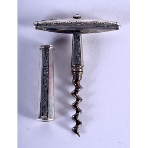 1237 - AN ANTIQUE DUTCH CORKSCREW. 46 grams. 8 cm x 5.5 cm