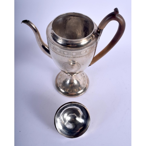 1242 - A GEORGE III SILVER COFFEE POT. London 1798. 743 grams. 29 cm x 24 cm.