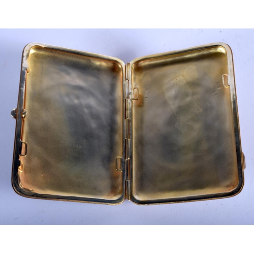 1250 - A LARGE CONTINENTAL SILVER AND ENAMEL CIGARETTE CASE decorated with foliage and motifs. 327 grams. 1... 