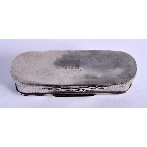 1254 - AN ART NOUVEAU SILVER BOX. Birmingham 1927. 84 grams. 10.5 cm x 3 cm.