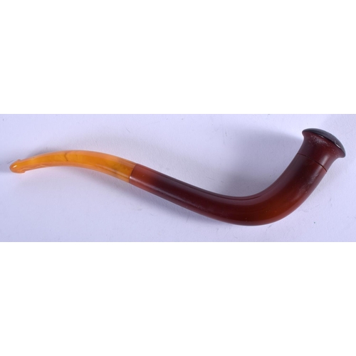 1278 - A VINTAGE AMBER PIPE. 25 grams. 18 cm long.