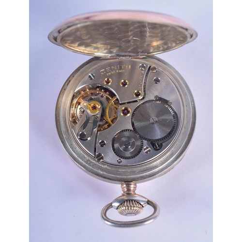 1483 - A SILVER ZENITH POCKET WATCH. 4.5 cm wide.