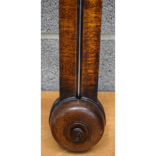 1486 - AN ANTIQUE BATEMAN AND DENT CHIPPENDALE STYLE BAROMETER the top formed with an arch top pediment. 94... 