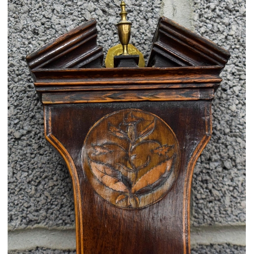 1488 - AN ANTIQUE ANDREW PINKETT OF PLYMOUTH WHEEL BAROMETER inset with inlaid floral motifs. 97 cm x 24 cm... 