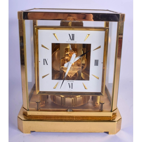 1493 - A JAEGER LE COULTRE BRASS ATMOS CLOCK. 23 cm x 16 cm.