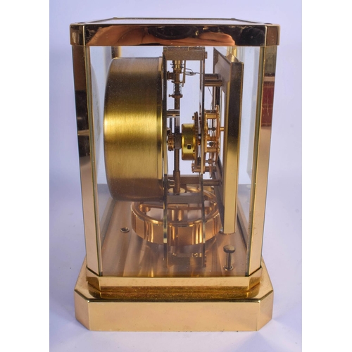 1493 - A JAEGER LE COULTRE BRASS ATMOS CLOCK. 23 cm x 16 cm.