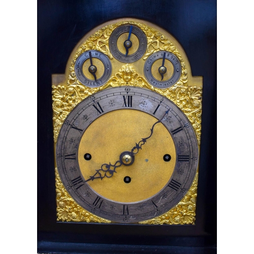 1495 - A RARE LARGE 19TH CENTURY EUROPEAN TORTOISESHELL VENEERED BRACKET CLOCK with matching bracket, the d... 