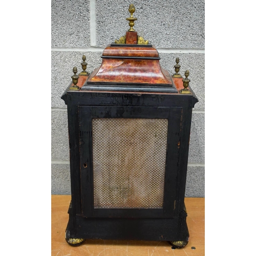 1495 - A RARE LARGE 19TH CENTURY EUROPEAN TORTOISESHELL VENEERED BRACKET CLOCK with matching bracket, the d... 