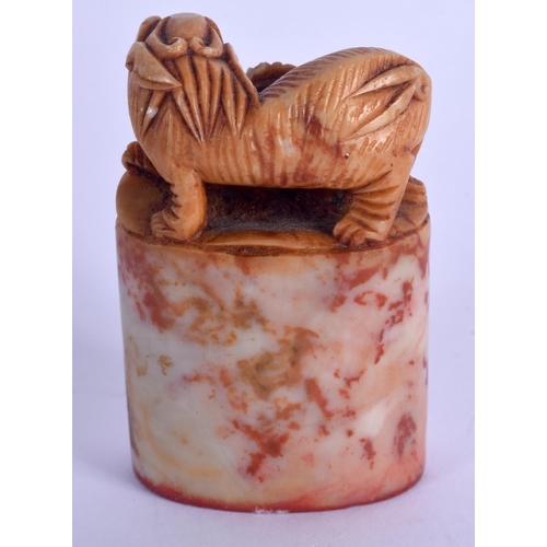 1646 - AN EARLY 20TH CENTURY CHINESE CARVED SOAPSTONE SEAL Late Qing/Republic. 6.5 cm x 4 cm.