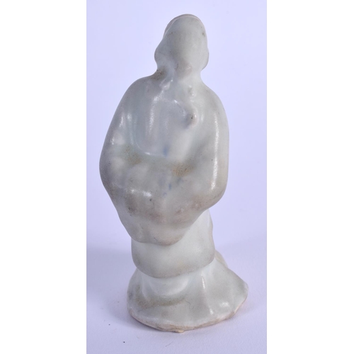 1674 - A 17TH/18TH CENTURY CHINESE WHITE GLAZED FIGURE OF AN IMMORTAL Ming/Qing, possibly Shipwreck. 7.5 cm... 