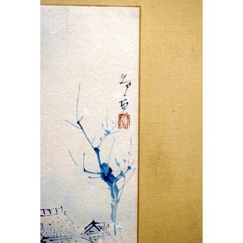 1681 - A LARGE PAIR OF EARLY 20TH CENTURY CHINESE WATERCOLOURS formed upon eight panels of landscapes. Each... 