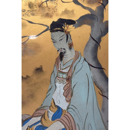 1682 - AN EARLY 20TH CENTURY CHINESE WATERCOLOUR depicting a geisha and another within landscape. Image 103... 