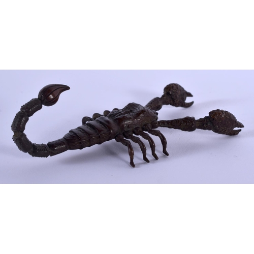 1753 - A JAPANESE BRONZE SCORPION OKIMONO. 8 cm x 3 cm.