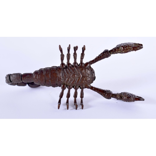 1753 - A JAPANESE BRONZE SCORPION OKIMONO. 8 cm x 3 cm.