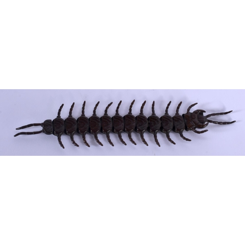 1759 - A JAPANESE BRONZE CENTIPEDE OKIMONO. 12 cm long.