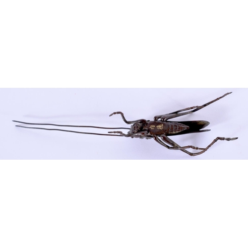 1766 - A JAPANESE BRONZE INSECT OKIMONO. 12 cm wide.