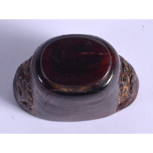 1786 - AN UNUSUAL EARLY 20TH CENTURY CHINESE CARVED BUFFALO HORN LIBATION CUP Late Qing/Republic. 82 grams.... 